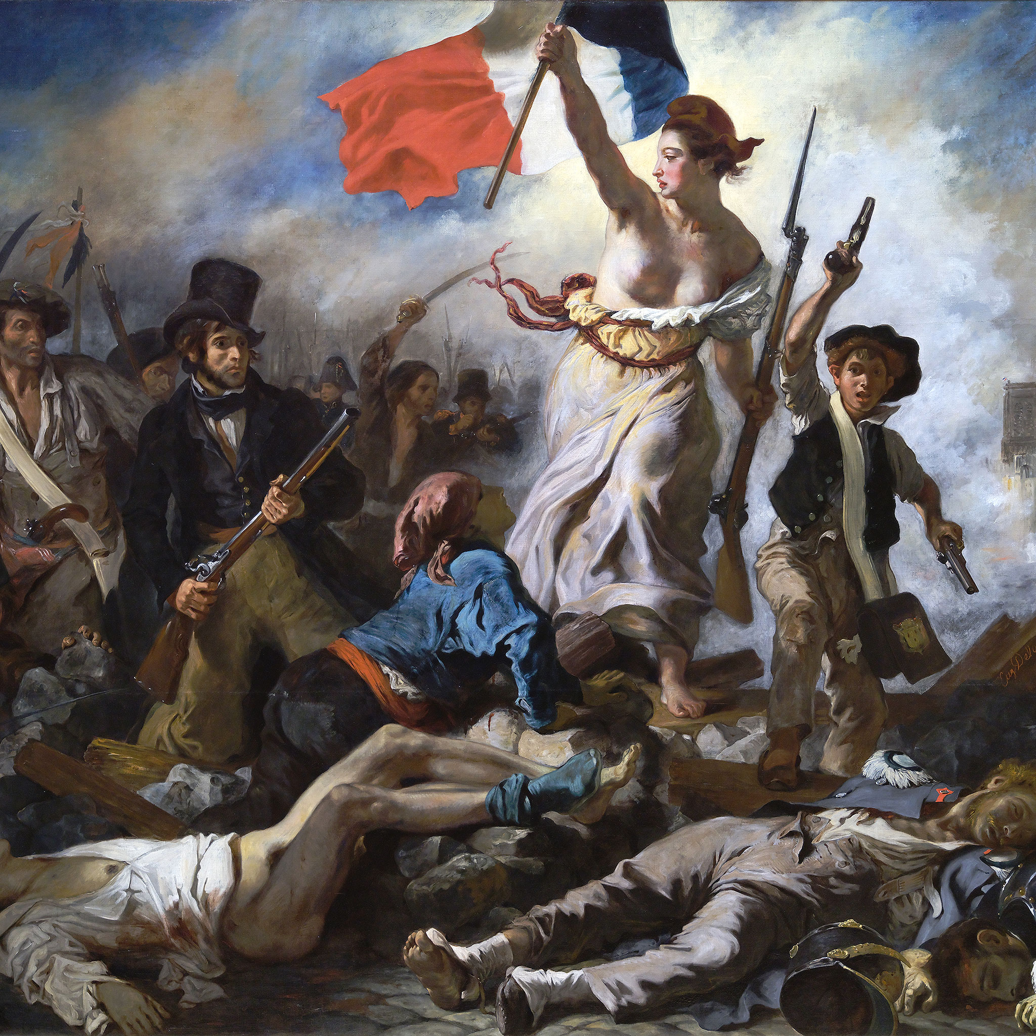La Liberté guidant le peuple, 1830, olieverf op doek, 260 x 325 cm, Louvre, Parijs